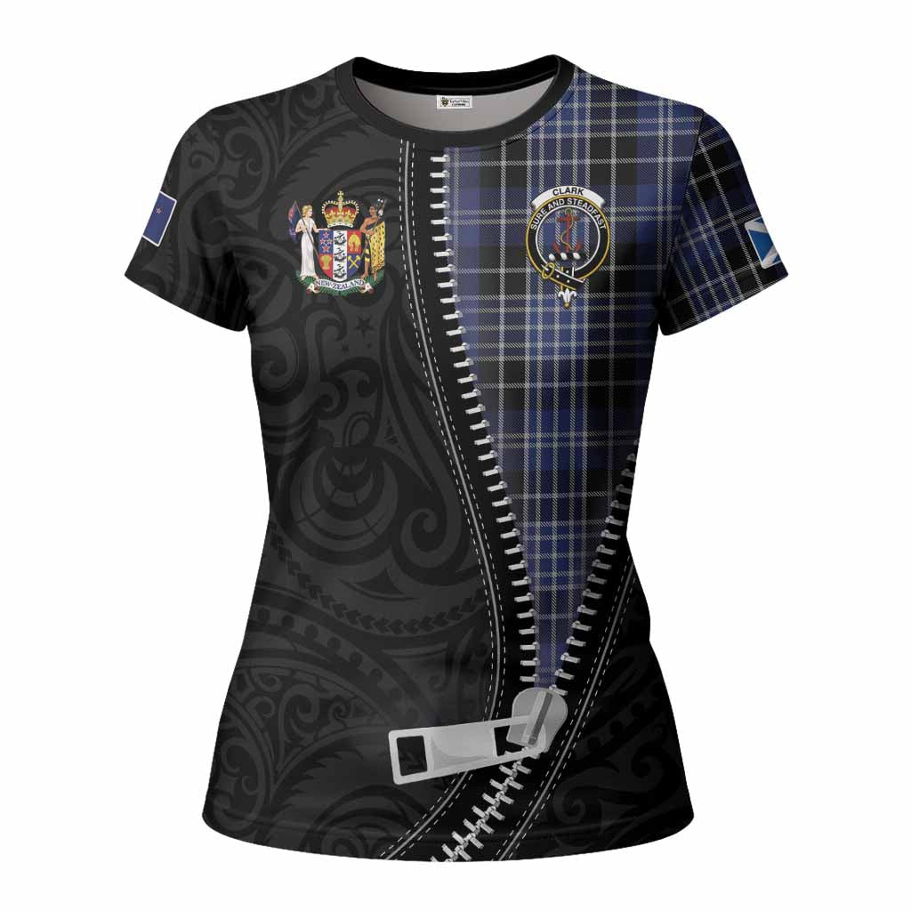 Clark (Clarke) Tartan Women T shirt New Zealand Pattern Unique Zipper Stylized