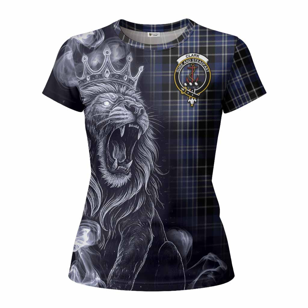 Clark (Clarke) Tartan Women T shirt Roaring Lion Heritage