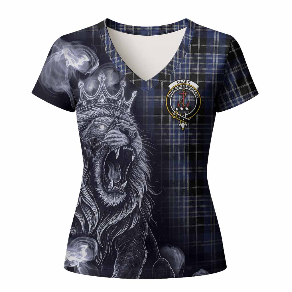 Clark (Clarke) Tartan Women T shirt Roaring Lion Heritage
