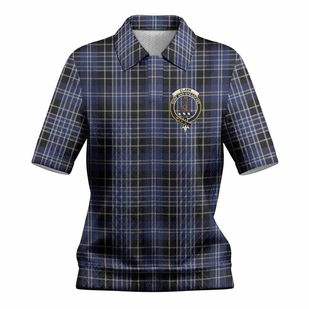 Clark (Clarke) Tartan Women’s Polo Sweater Top with Family Crest