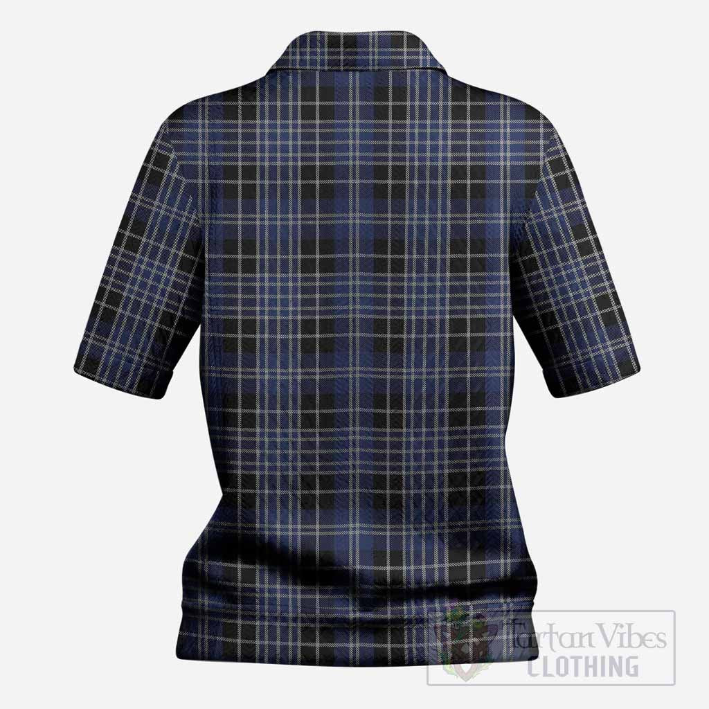 Clark (Clarke) Tartan Women’s Polo Sweater Top with Family Crest