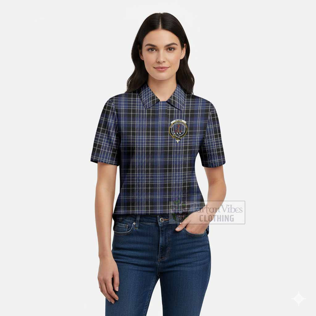 Clark (Clarke) Tartan Women’s Polo Sweater Top with Family Crest