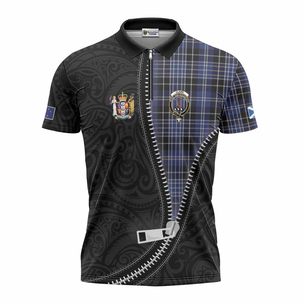 Clark (Clarke) Tartan Zipper Polo Shirt New Zealand Pattern Unique Zipper Stylized