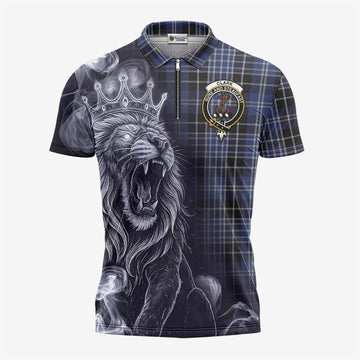 Clark (Clarke) Tartan Zipper Polo Shirt Roaring Lion Heritage
