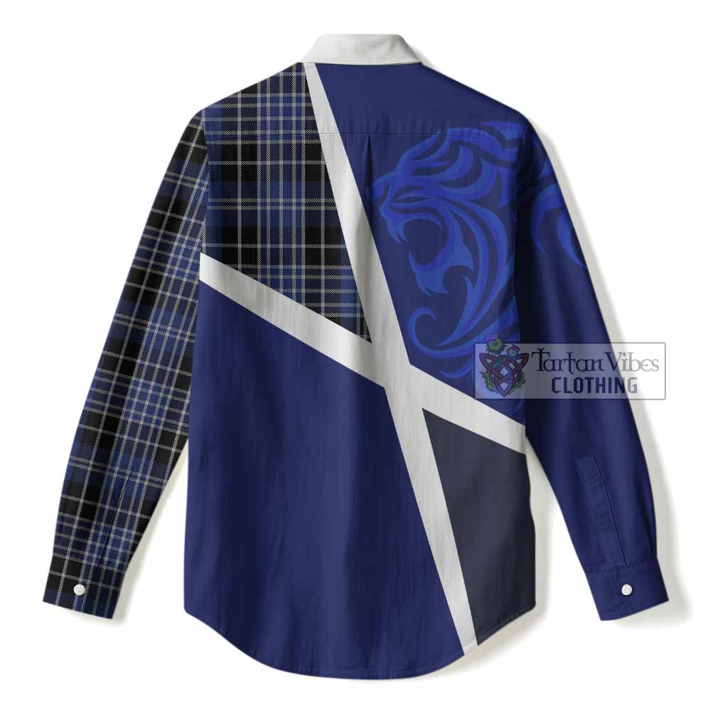 Clark (Clarke) The Scottish Football Crest Women Casual Shirt Lion-Tartan Army
