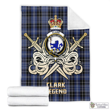 Clark (Lion) Tartan Blanket with Clan Crest and the Golden Sword of Courageous Legacy