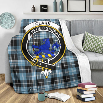 Clark (Lion) Ancient Tartan Blanket with Family Crest