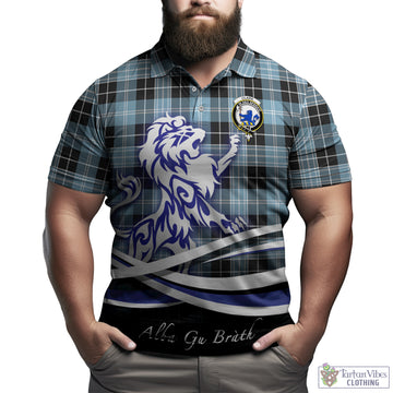 Clark (Lion) Ancient Tartan Polo Shirt with Alba Gu Brath Regal Lion Emblem