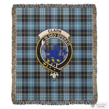 Clark (Lion) Ancient Tartan Woven Blanket with Family Crest
