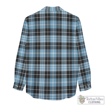Clark (Lion) Ancient Tartan Womens Casual Shirt with Family Crest