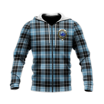 Clark (Lion) Ancient Tartan Knitted Hoodie with Family Crest