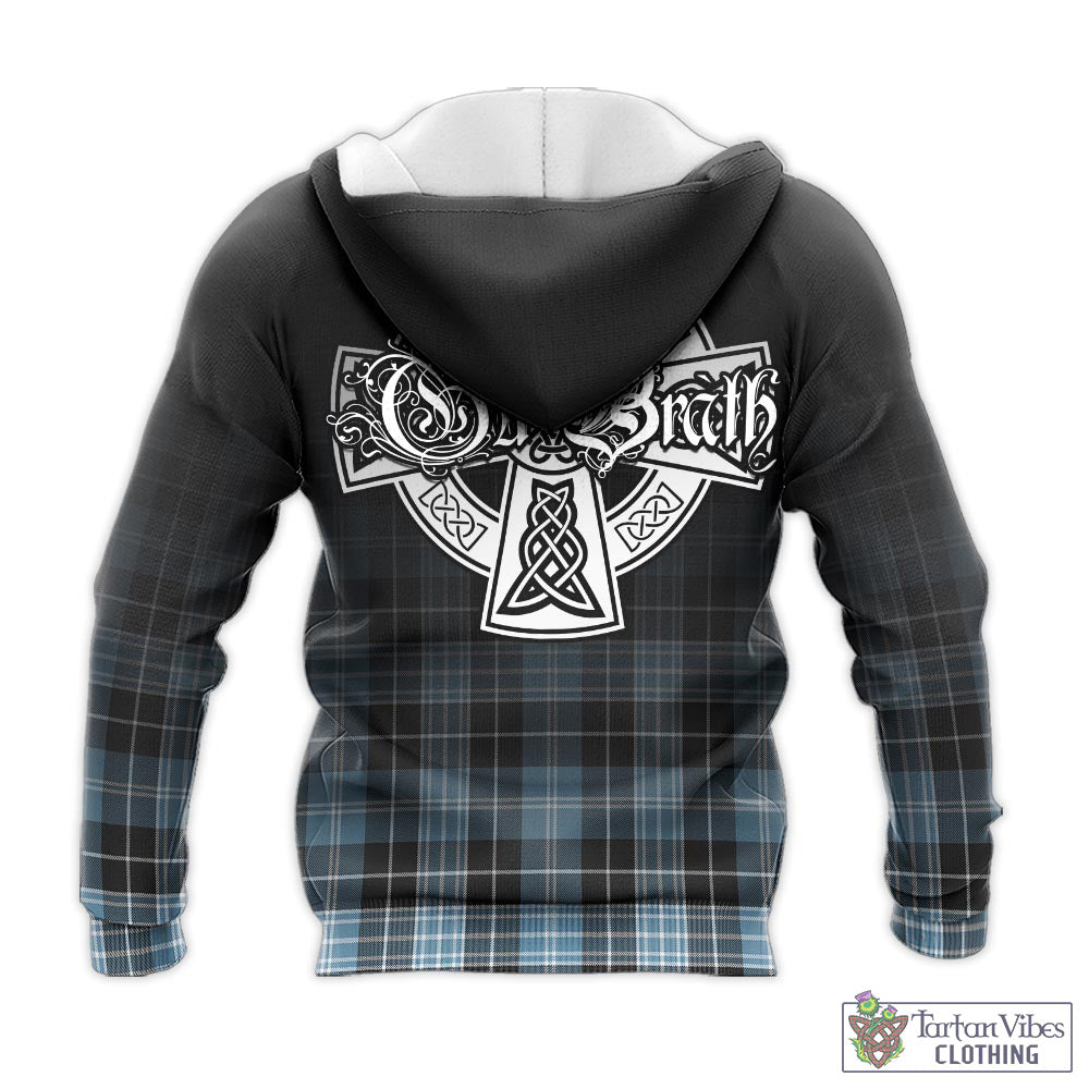 Tartan Vibes Clothing Clark (Lion) Ancient Tartan Knitted Hoodie Featuring Alba Gu Brath Family Crest Celtic Inspired