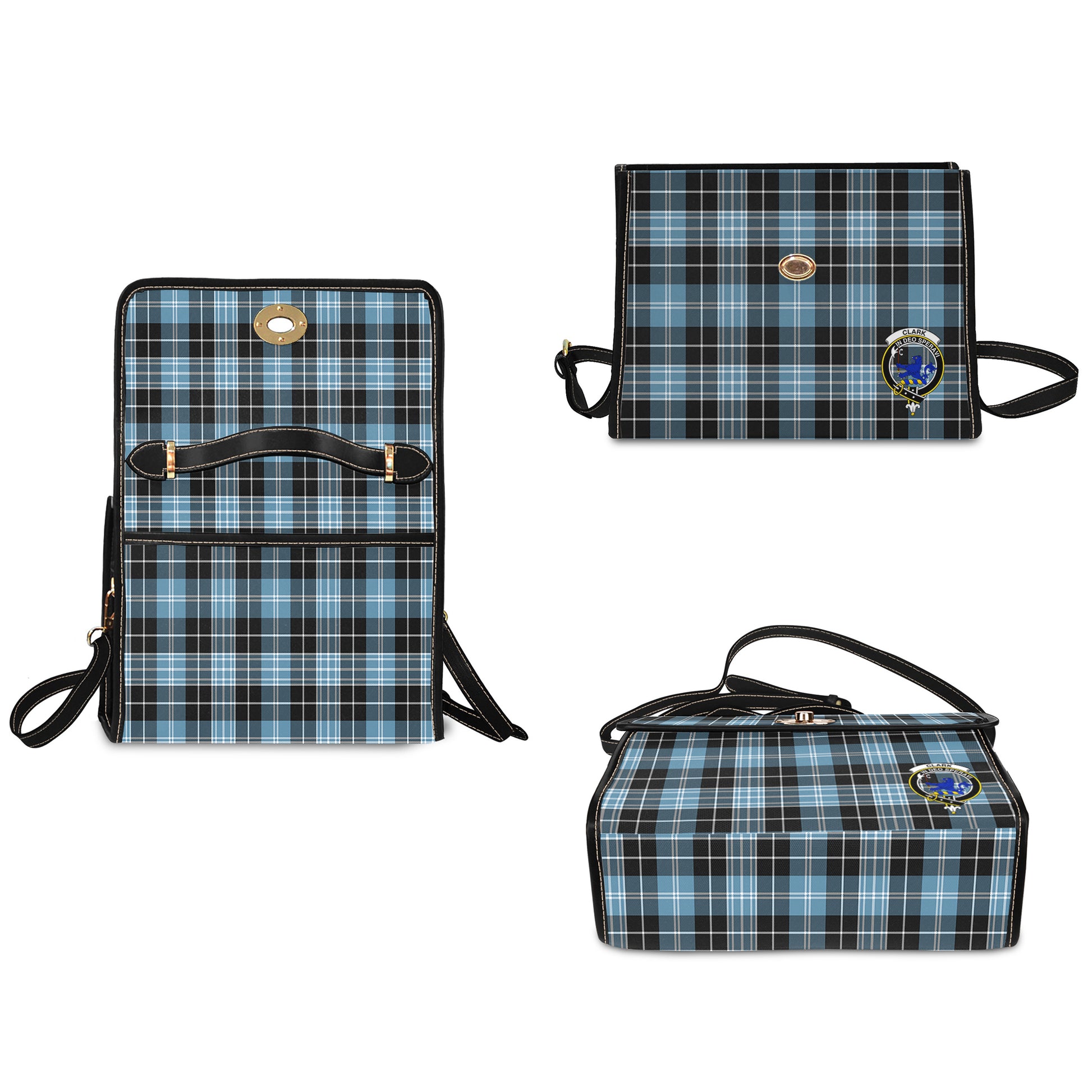 clark-lion-ancient-tartan-leather-strap-waterproof-canvas-bag-with-family-crest