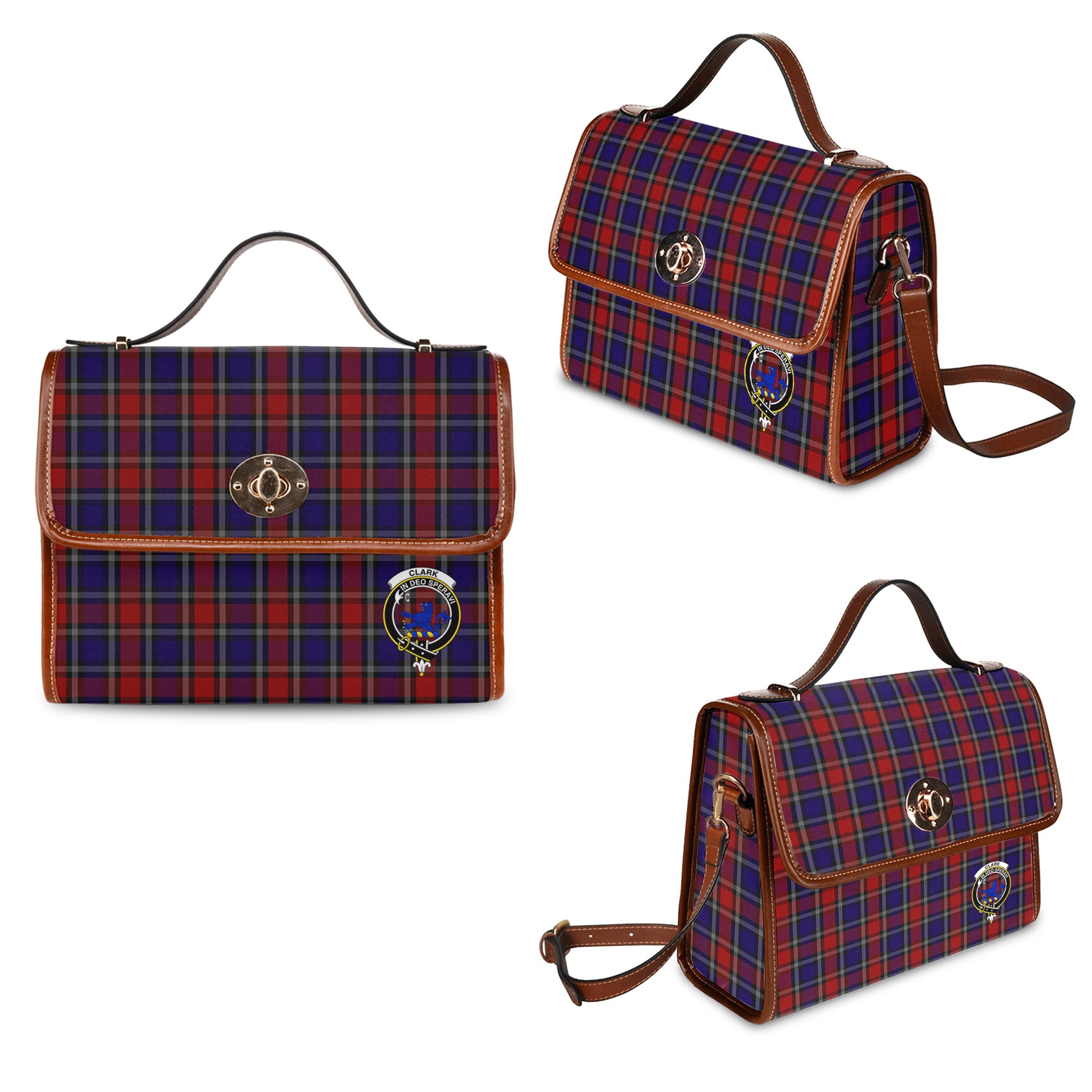 clark-lion-red-tartan-leather-strap-waterproof-canvas-bag-with-family-crest