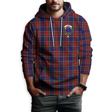Clark (Lion) Red Tartan Hoodie with Family Crest