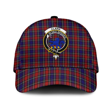 Clark (Lion) Red Tartan Classic Cap with Family Crest
