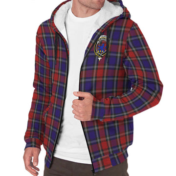Clark (Lion) Red Tartan Sherpa Hoodie with Family Crest