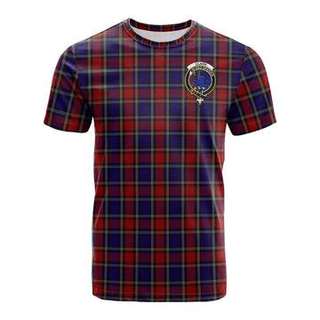 Clark (Lion) Red Tartan T-Shirt with Family Crest
