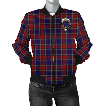 Clark (Lion) Red Tartan Bomber Jacket with Family Crest