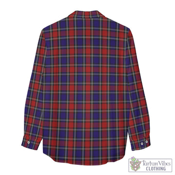 Clark (Lion) Red Tartan Womens Casual Shirt with Family Crest