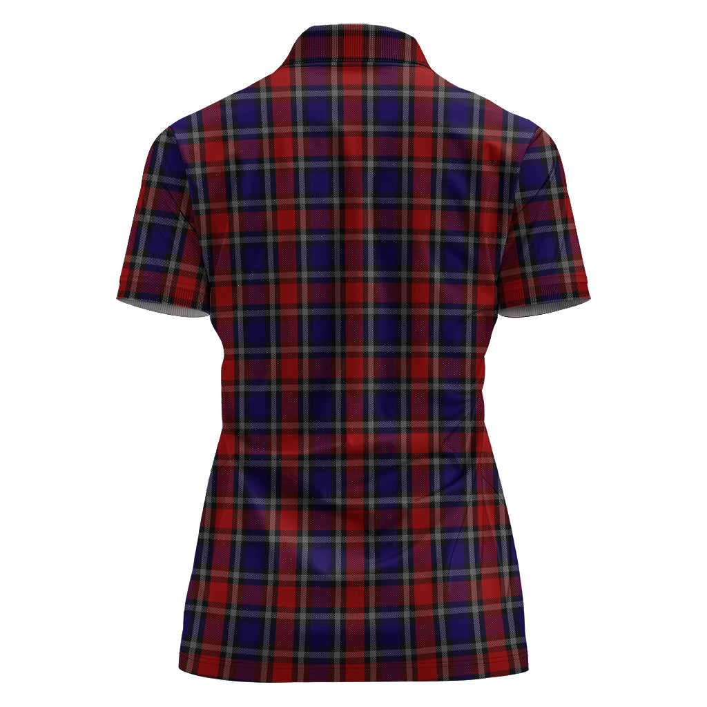 clark-lion-red-tartan-polo-shirt-with-family-crest-for-women
