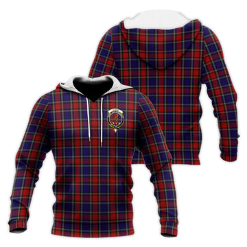 Clark Red Tartan Knitted Hoodie with Family Crest