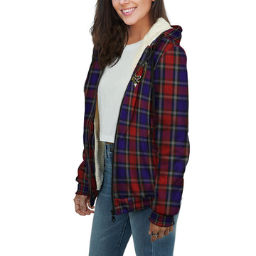Clark Red Tartan Sherpa Hoodie with Family Crest