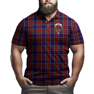 Clark Red Tartan Men's Polo Shirt with Family Crest