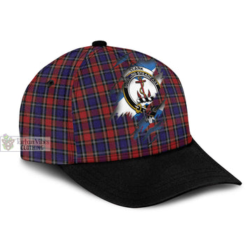 Clark Red Tartan Classic Cap with Family Crest In Me Style