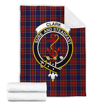 Clark Red Tartan Blanket with Family Crest