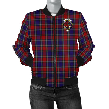 Clark Red Tartan Bomber Jacket with Family Crest