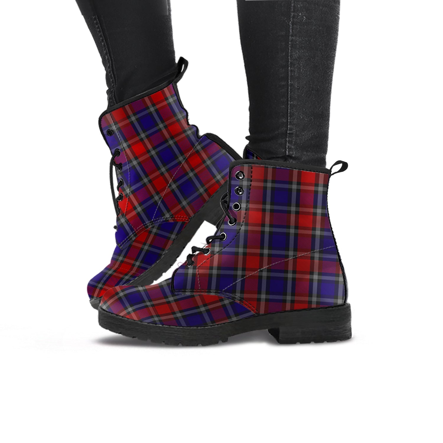 clark-red-tartan-leather-boots