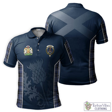Clarke Tartan Men's Polo Shirt with Family Crest and Scottish Thistle Vibes Sport Style Kid - Tartan Vibes Clothing