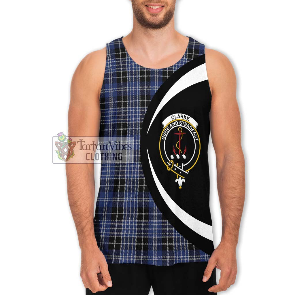 Clarke Tartan Men's Tank Top with Family Crest Circle Style Men - Tartan Vibes Clothing