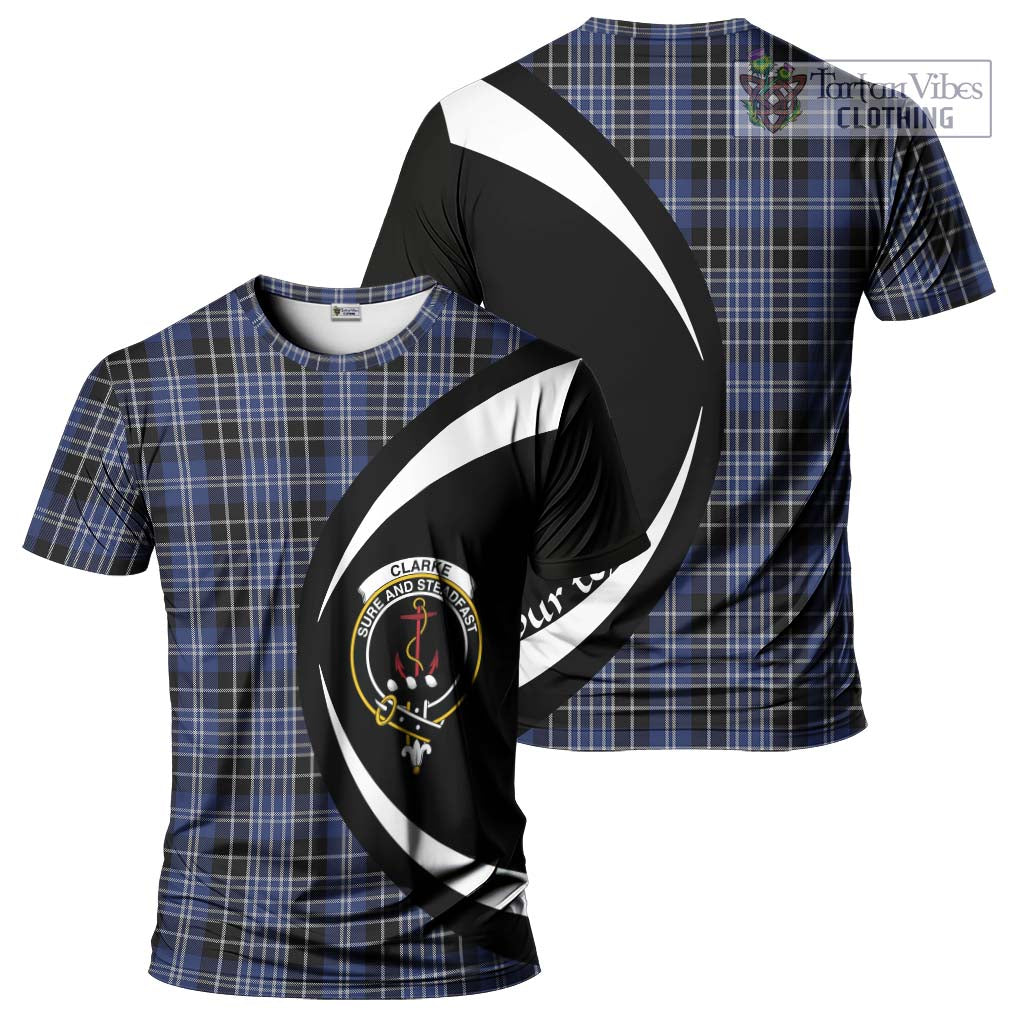 Clarke Tartan T-Shirt with Family Crest Circle Style Kid's Shirt - Tartan Vibes Clothing
