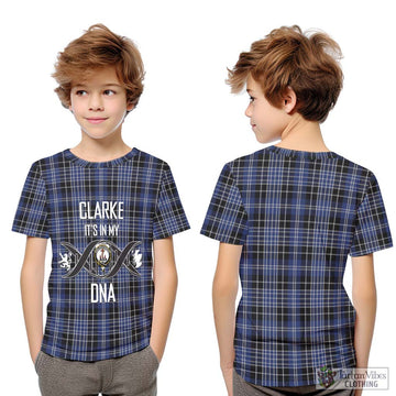 Clarke Tartan Kid T-Shirt with Family Crest DNA In Me Style Youth XL Size14 - Tartan Vibes Clothing