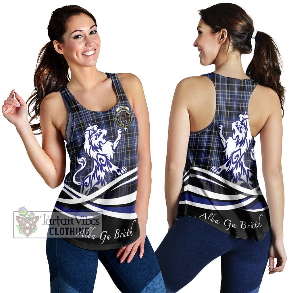 Clarke Tartan Women's Racerback Tanks with Alba Gu Brath Regal Lion Emblem 4XL - Tartan Vibes Clothing