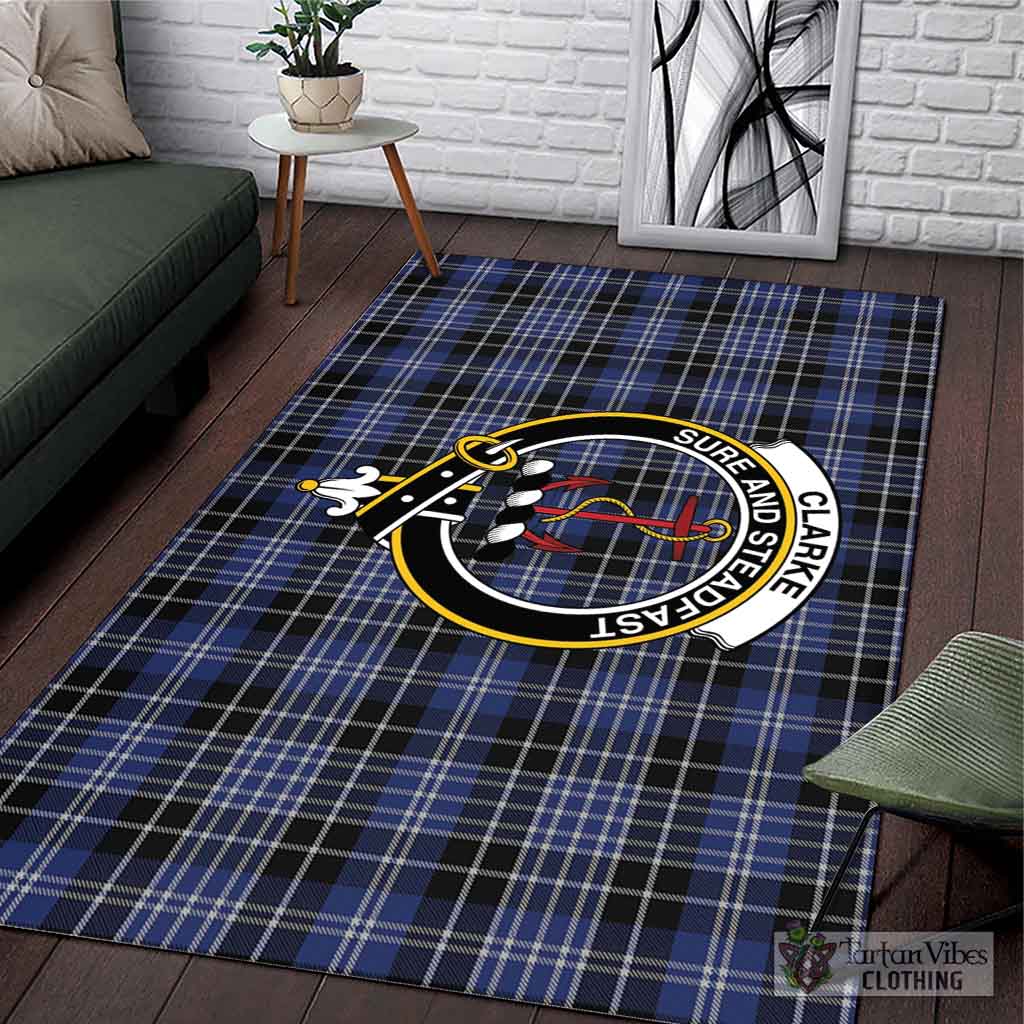 Clarke Tartan Area Rug with Family Crest L 59*86 inch (150x220 cm) - Tartan Vibes Clothing