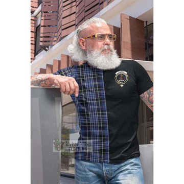 Clarke Tartan Cotton T-shirt with Family Crest and Half Of Me Style Men's Shirt - Tartan Vibes Clothing