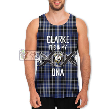 Clarke Tartan Men's Tank Top with Family Crest DNA In Me Style Men - Tartan Vibes Clothing