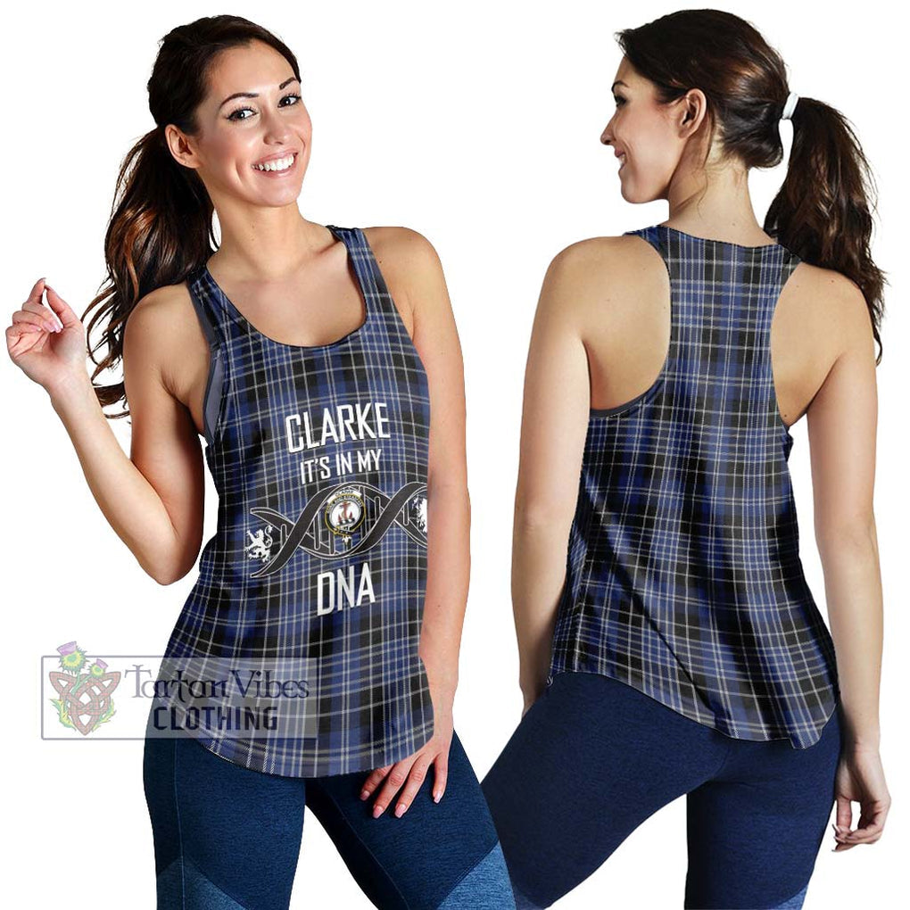 Clarke Tartan Women's Racerback Tanks with Family Crest DNA In Me Style 4XL - Tartan Vibes Clothing