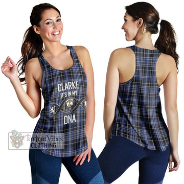 Clarke Tartan Women's Racerback Tanks with Family Crest DNA In Me Style 4XL - Tartan Vibes Clothing