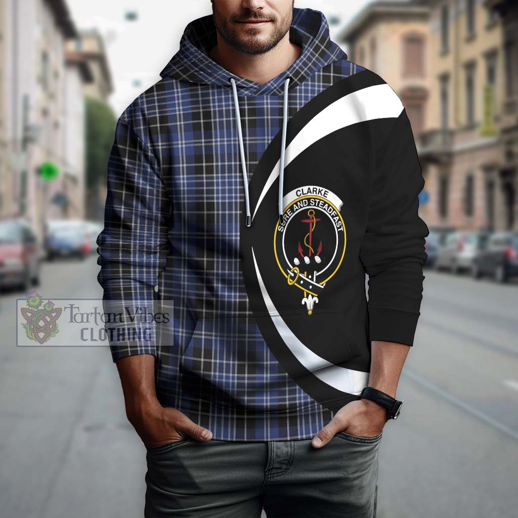 Clarke Tartan Hoodie with Family Crest Circle Style Zip Hoodie - Tartan Vibes Clothing