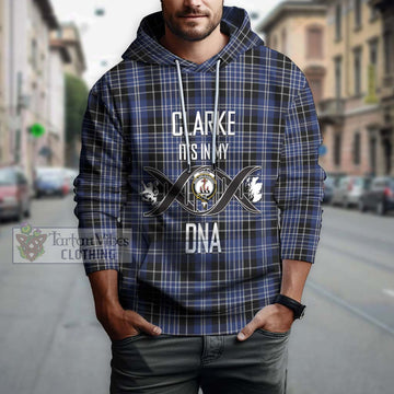 Clarke Tartan Hoodie with Family Crest DNA In Me Style Pullover Hoodie - Tartan Vibes Clothing