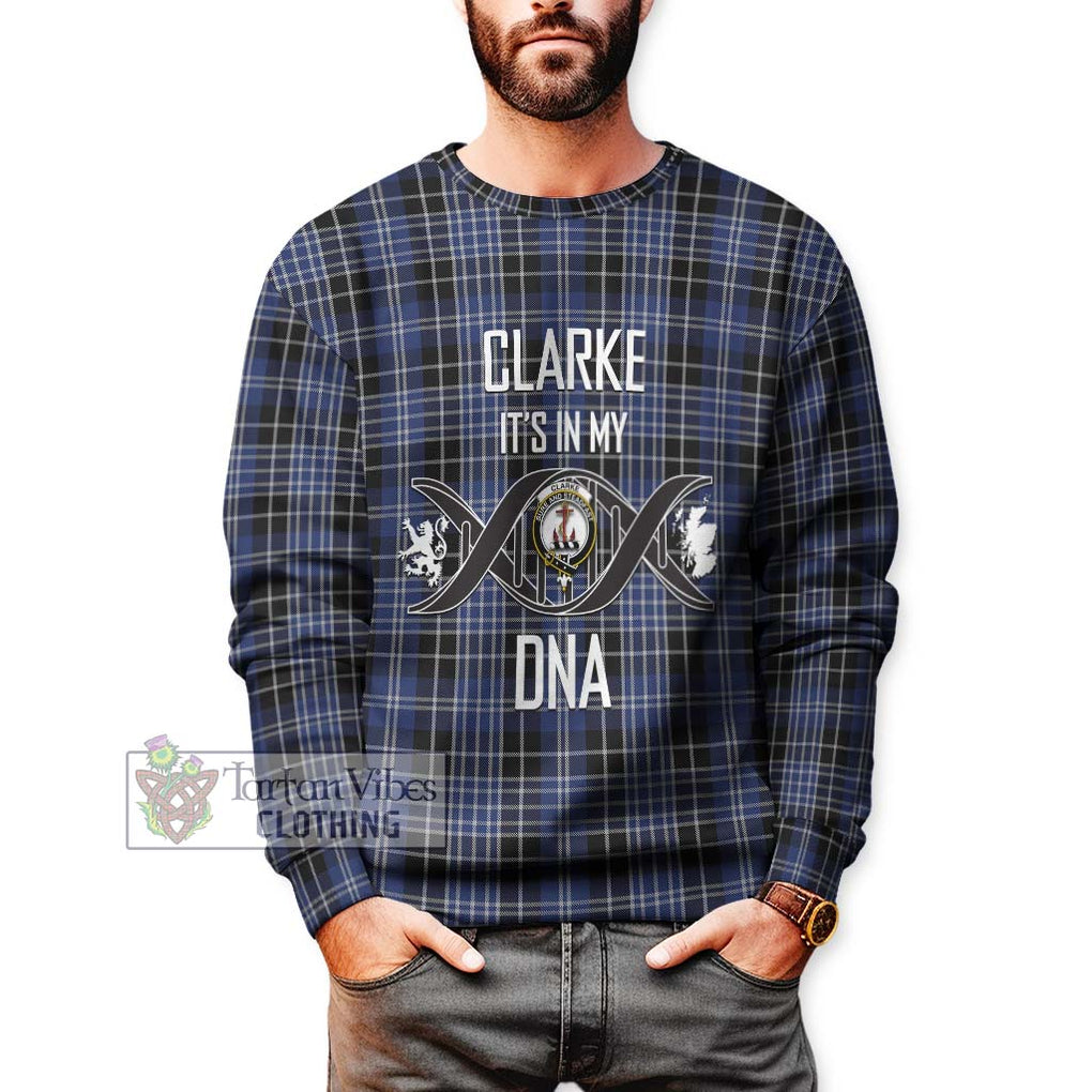 Clarke Tartan Sweatshirt with Family Crest DNA In Me Style Unisex - Tartan Vibes Clothing