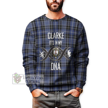 Clarke Tartan Sweatshirt with Family Crest DNA In Me Style Unisex - Tartan Vibes Clothing