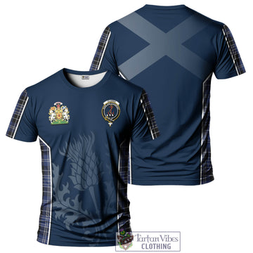 Clarke Tartan T-Shirt with Family Crest and Scottish Thistle Vibes Sport Style