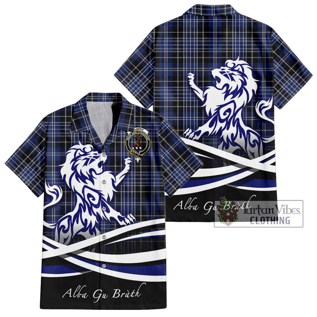 Clarke Tartan Hawaiian Shirt with Alba Gu Brath Regal Lion Emblem Kid - Tartan Vibes Clothing