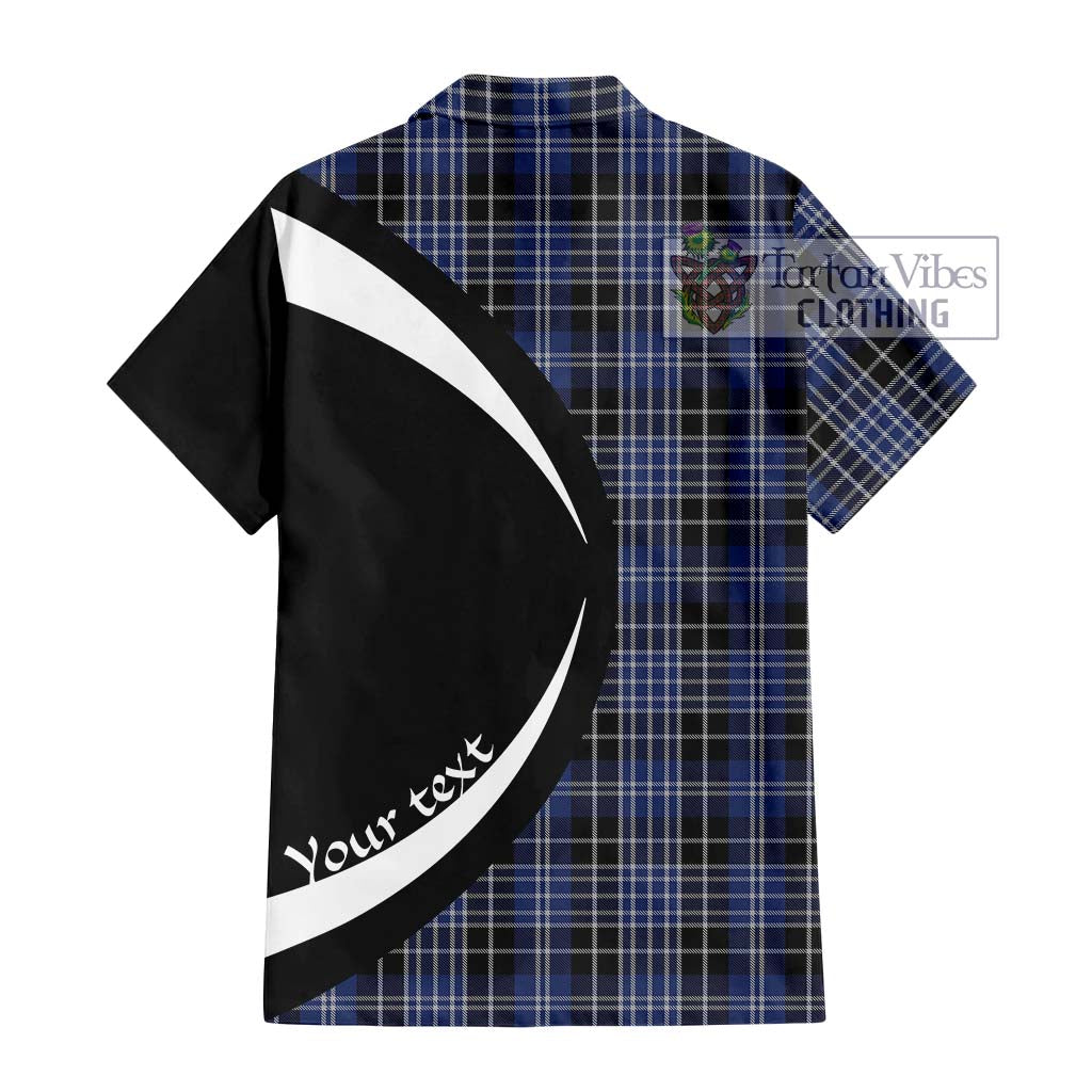 Clarke Tartan Hawaiian Shirt with Family Crest Circle Style - Tartan Vibes Clothing