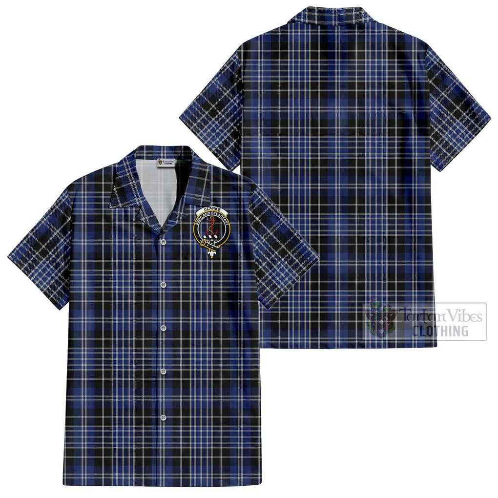 Clarke Tartan Cotton Hawaiian Shirt with Family Crest - Tartan Vibes Clothing